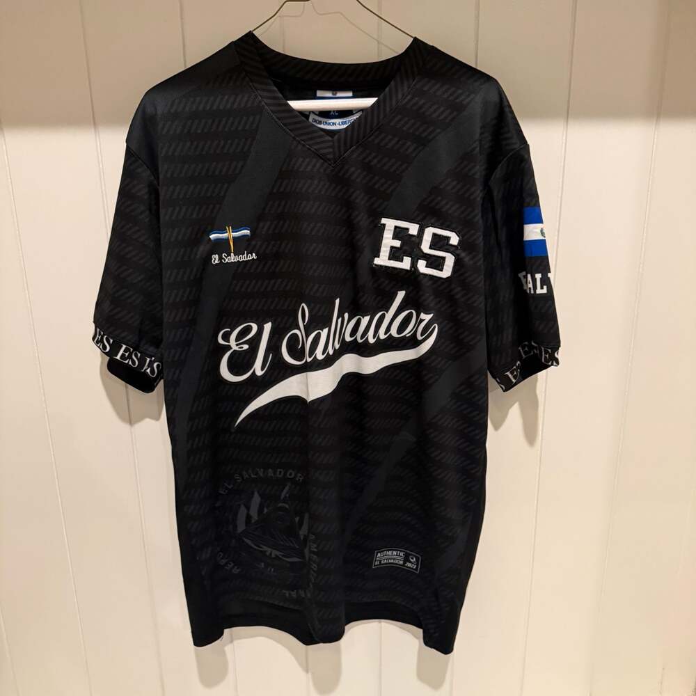 Fox & Fury El Salvador Soccer Jersey Black and White Unisex